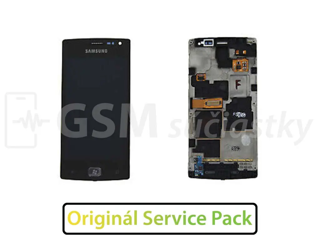 Samsung I8350 Omnia W LCD displej + Dotykové sklo a Rám Originál