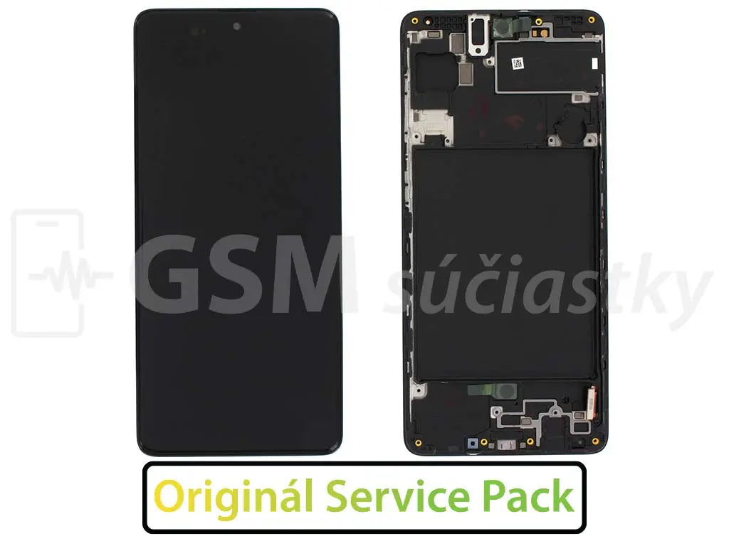 Samsung A715 Galaxy A71 LCD displej + Dotykové sklo a Rám Originál
