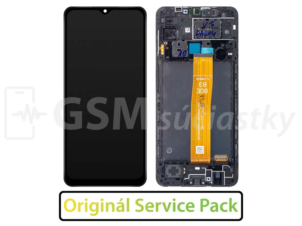 Samsung Galaxy A12 - LCD displej a dotykové sklo a rám Originál
