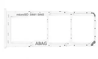 Držák SIM karty a SD karty Samsung Galaxy A21s, A217 bílý