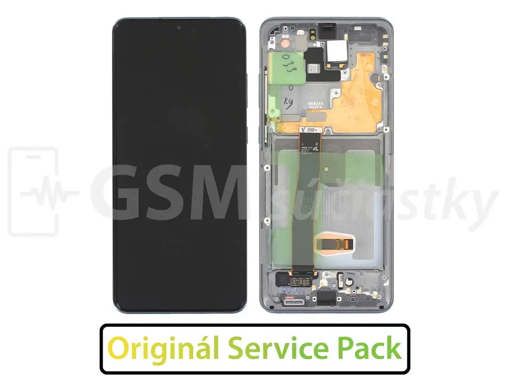 Samsung G988F Galaxy S20 Ultra LCD displej + dotykové sklo a rám Originál šedý