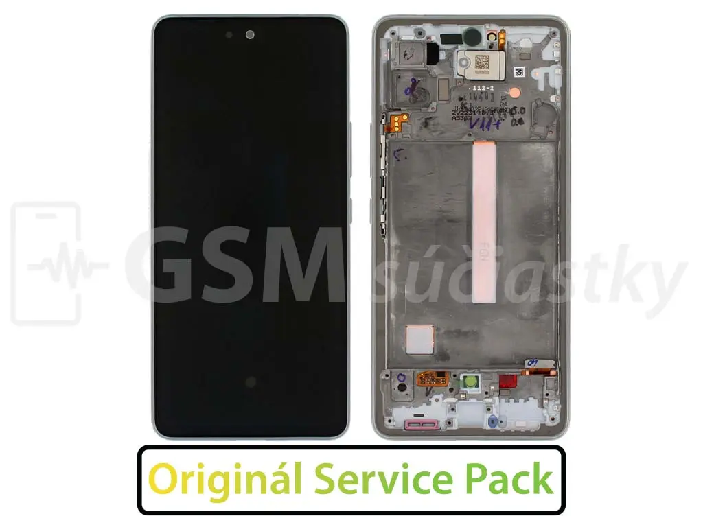 Samsung A536 Galaxy A53 5G LCD displej + dotykové sklo a rám Originál bílý