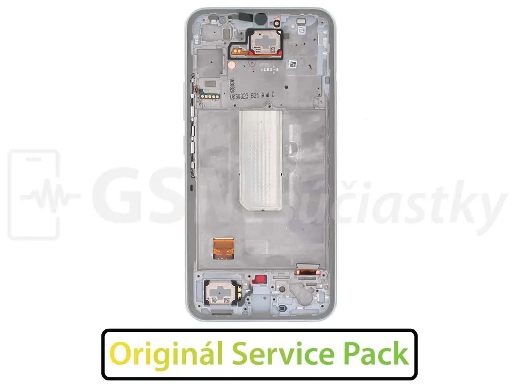 Samsung A346B Galaxy A34 5G LCD displej + dotykové sklo a rám Originál stříbrný