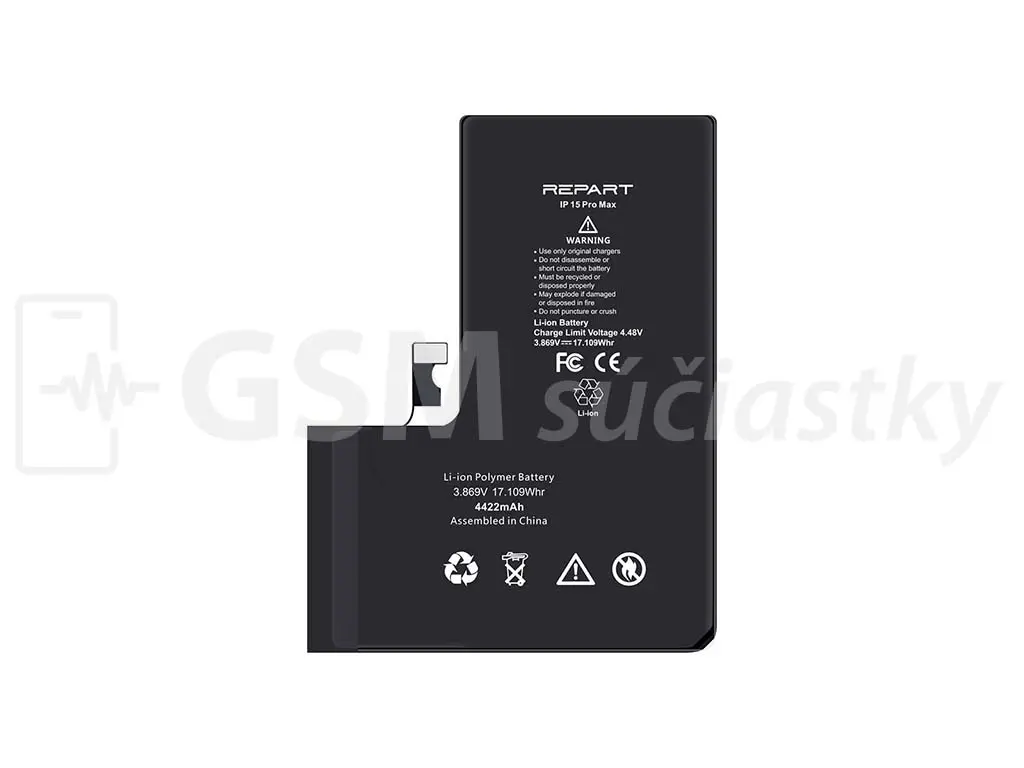 Apple iPhone 15 Pro Max - Baterie 4422 mAh (Zobrazuje zdraví)