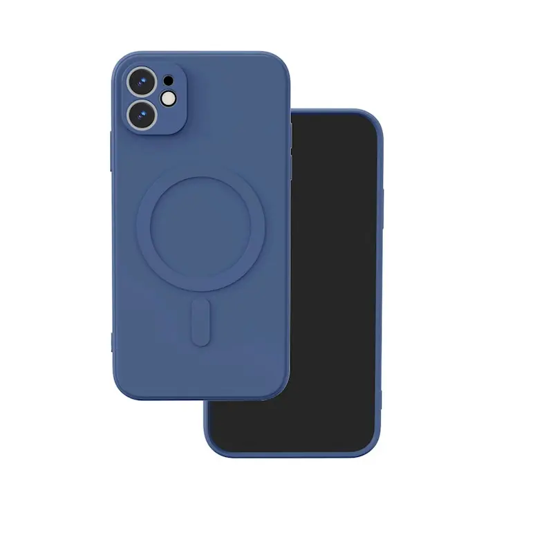 Silikonový kryt s magnetickým nabíjením Apple iPhone 12, modrý