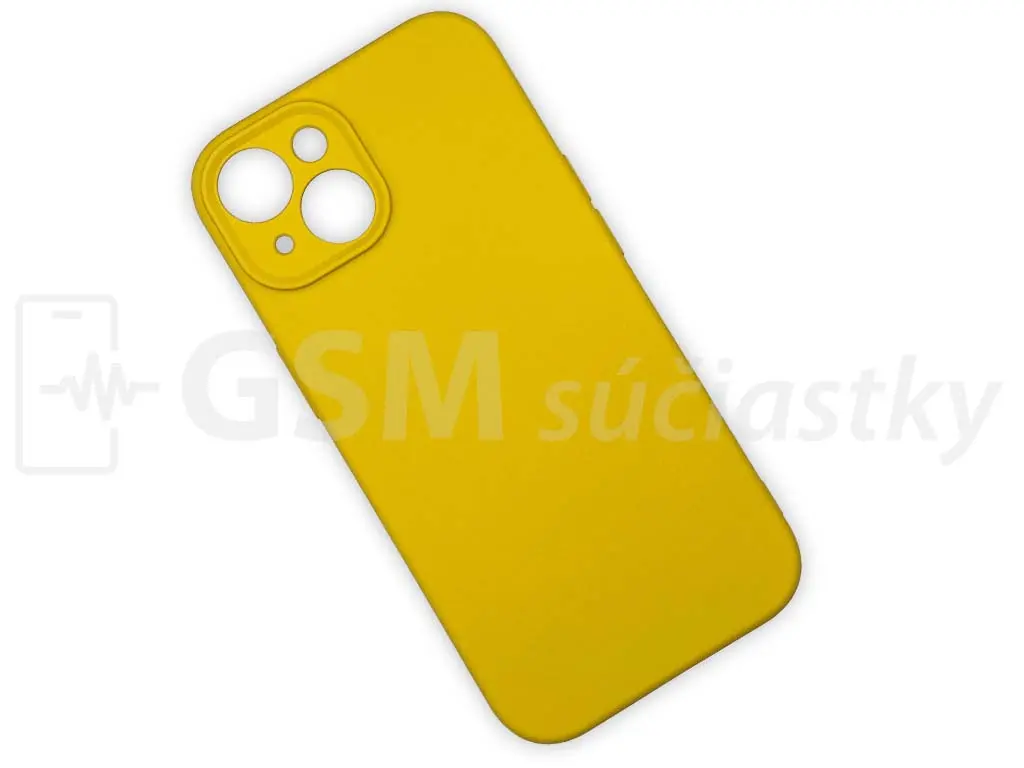 Silikonový kryt na mobil iPhone 15 žlutý