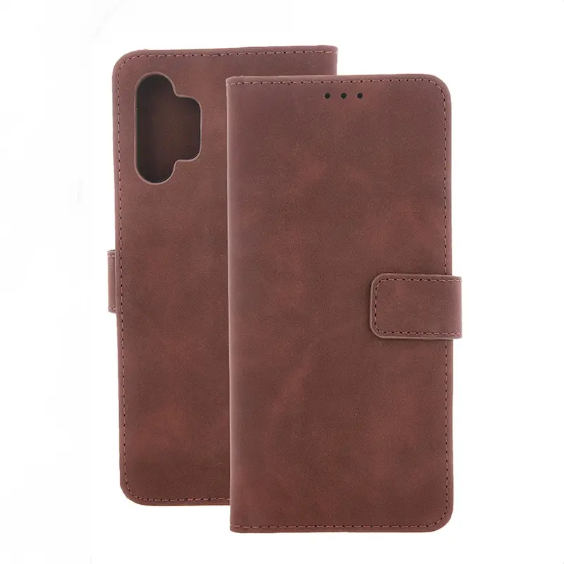 Otevírací knižní pouzdro iPhone 15 Plus hnědé 1