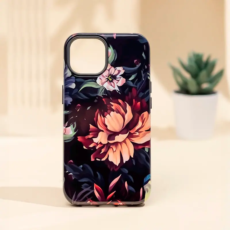 Silikonové pouzdro s obrázkem Apple iPhone 16 Pro, Peony 3