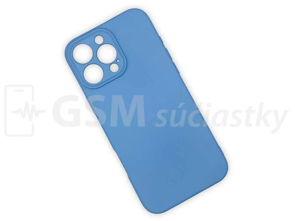 Silikonový kryt na mobil iPhone 16 Pro Max, světle modrý