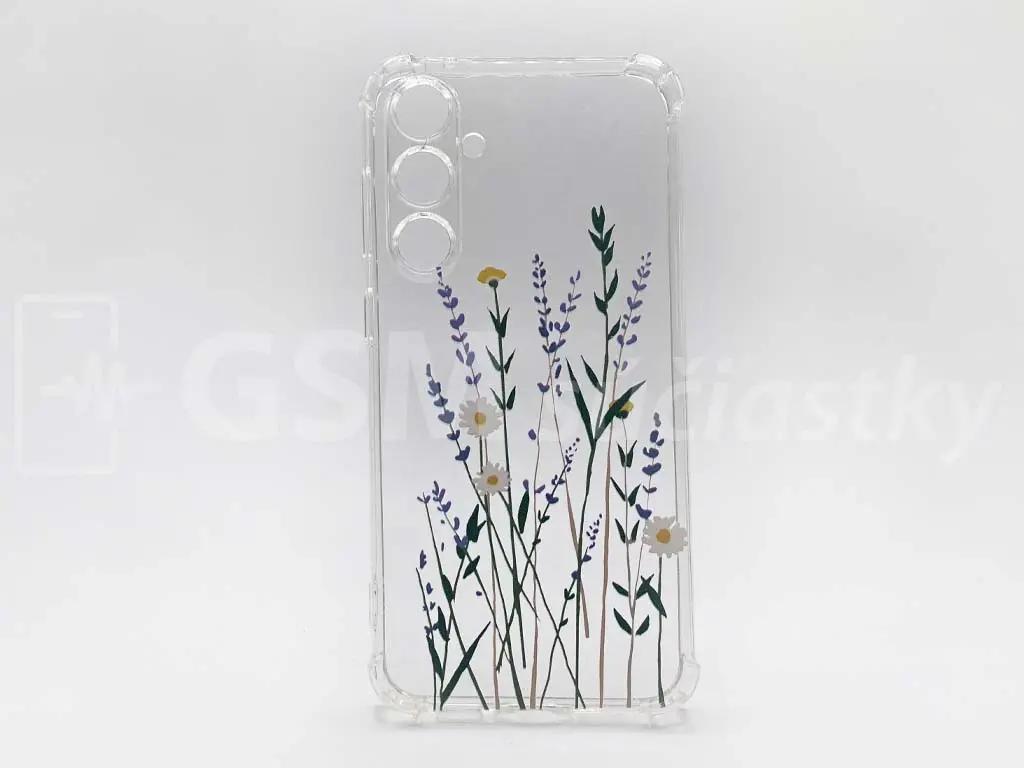 Obrázkové pouzdro silikonové Samsung Galaxy S23 FE Modrobílé květy