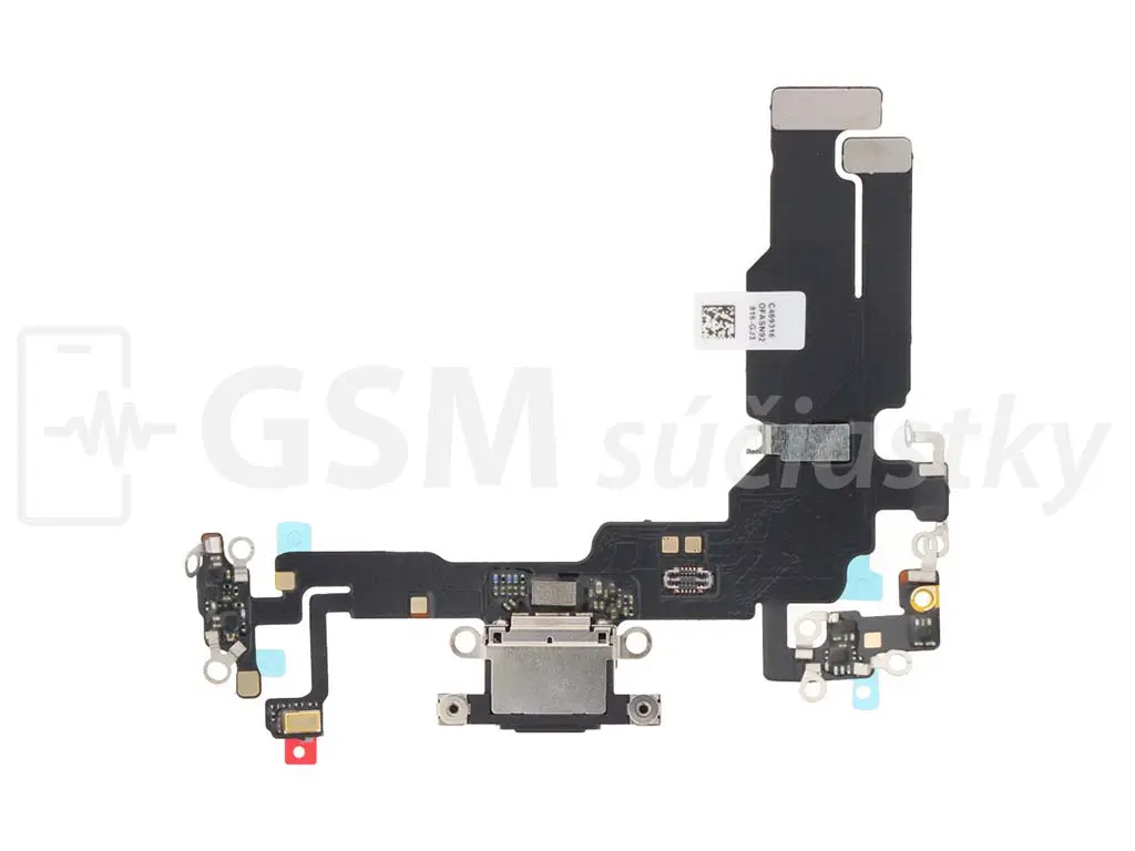 Flex kabel nabíjení iPhone 15 nabíjecí konektor, mikrofon černý