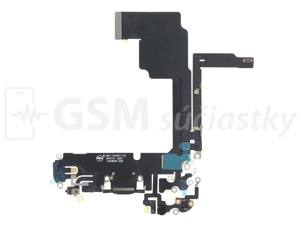 Flex kabel nabíjení iPhone 15 Pro nabíjecí konektor, mikrofon černý
