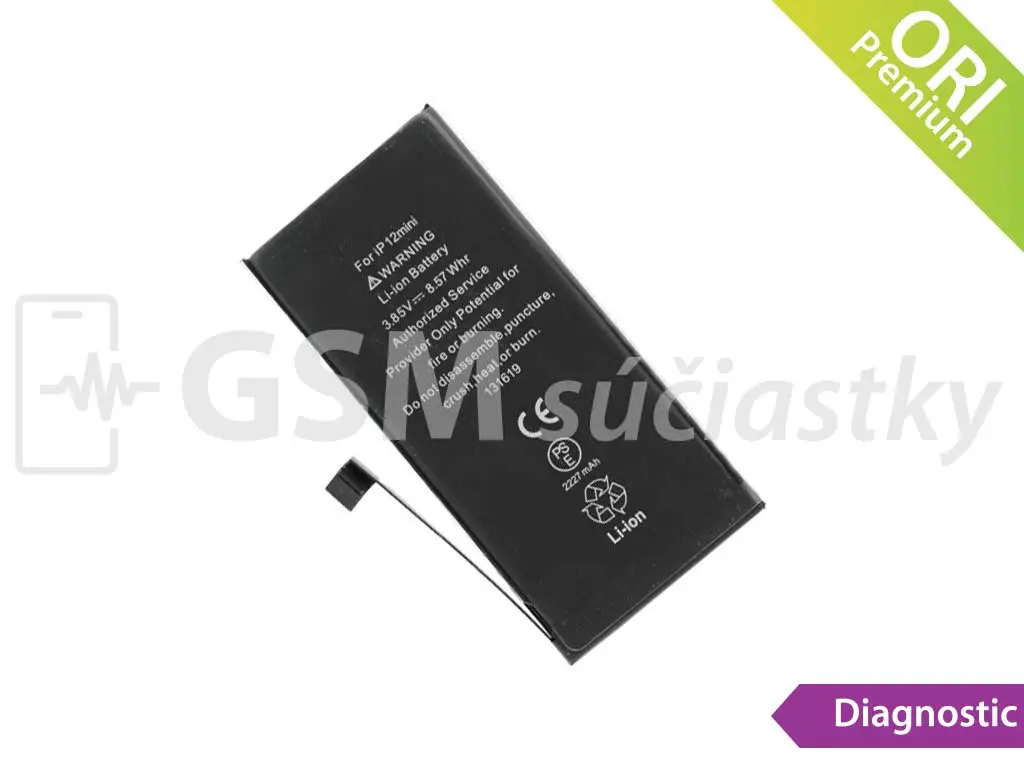 Baterie iPhone 12 mini zobrazující se jako originál