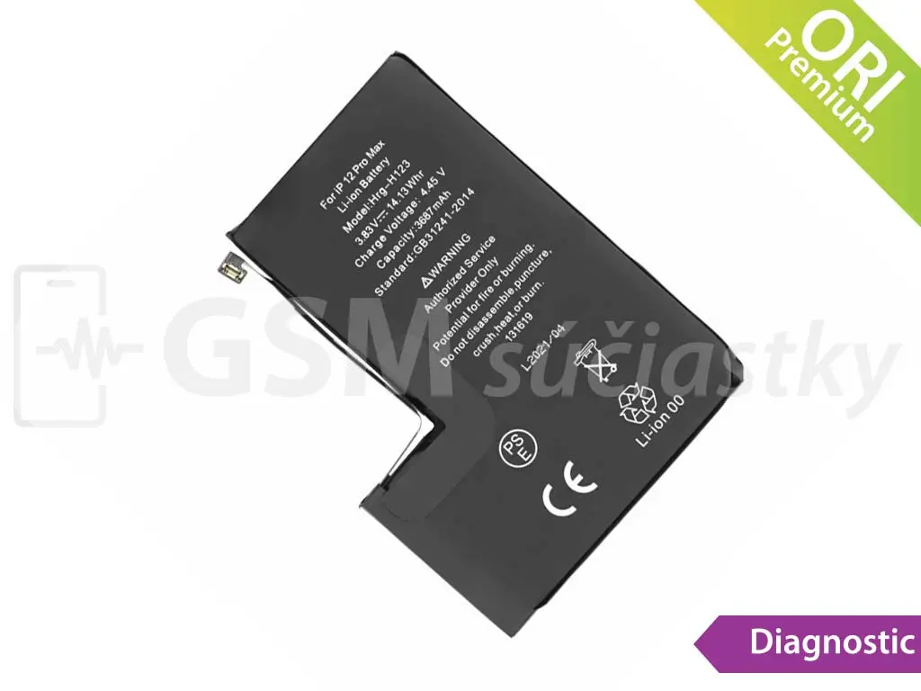 Baterie iPhone 12 Pro Max zobrazující se jako Originál