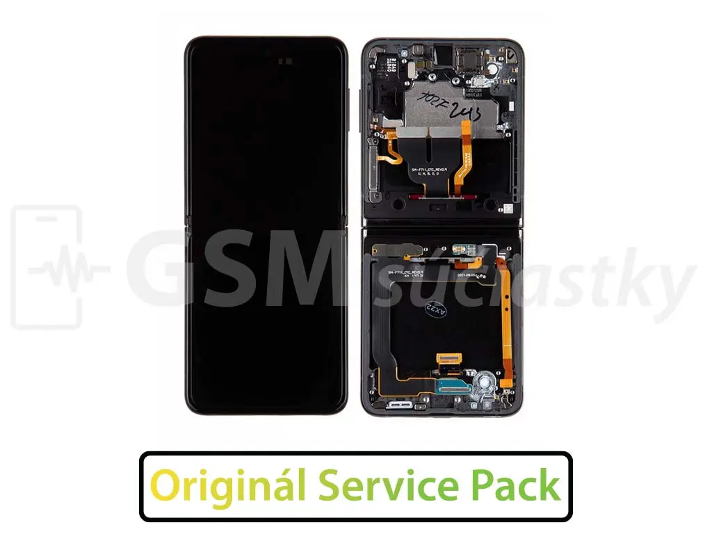 Samsung F711 Galaxy Z Flip 3 LCD displej + dotykové sklo a rám Originál