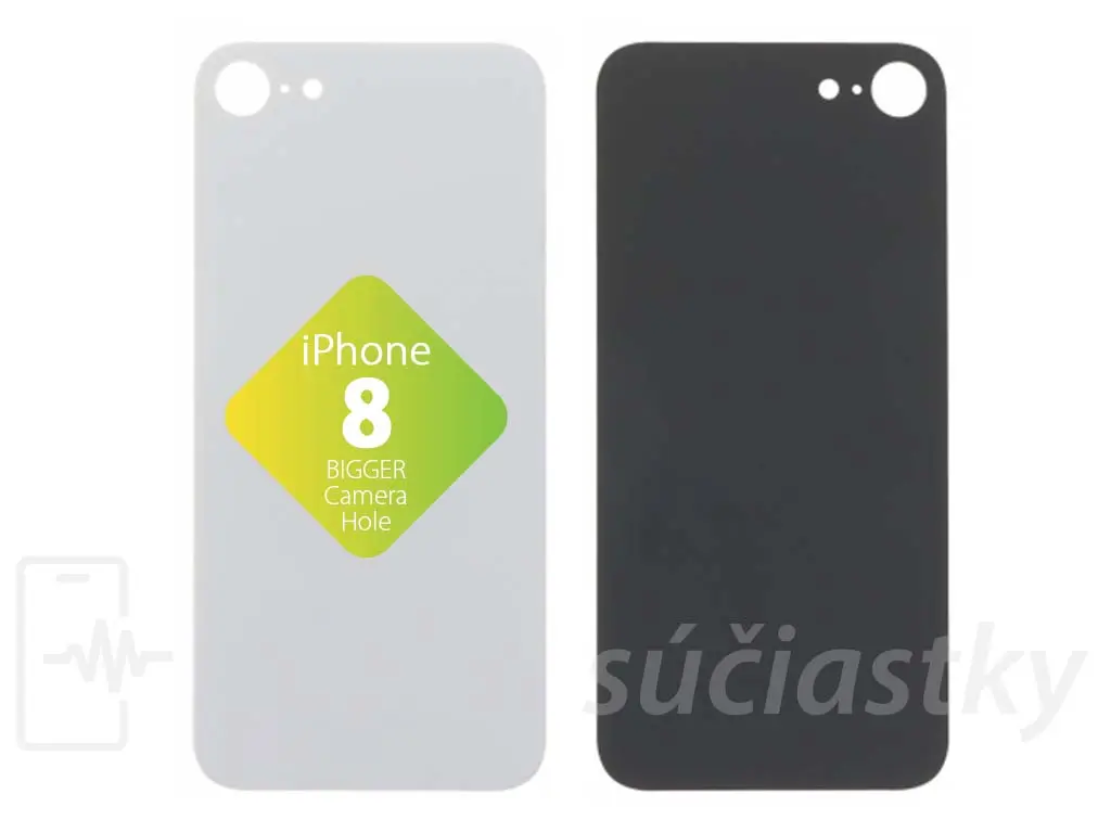 Apple iPhone 8 Zadní sklo krytu bílé