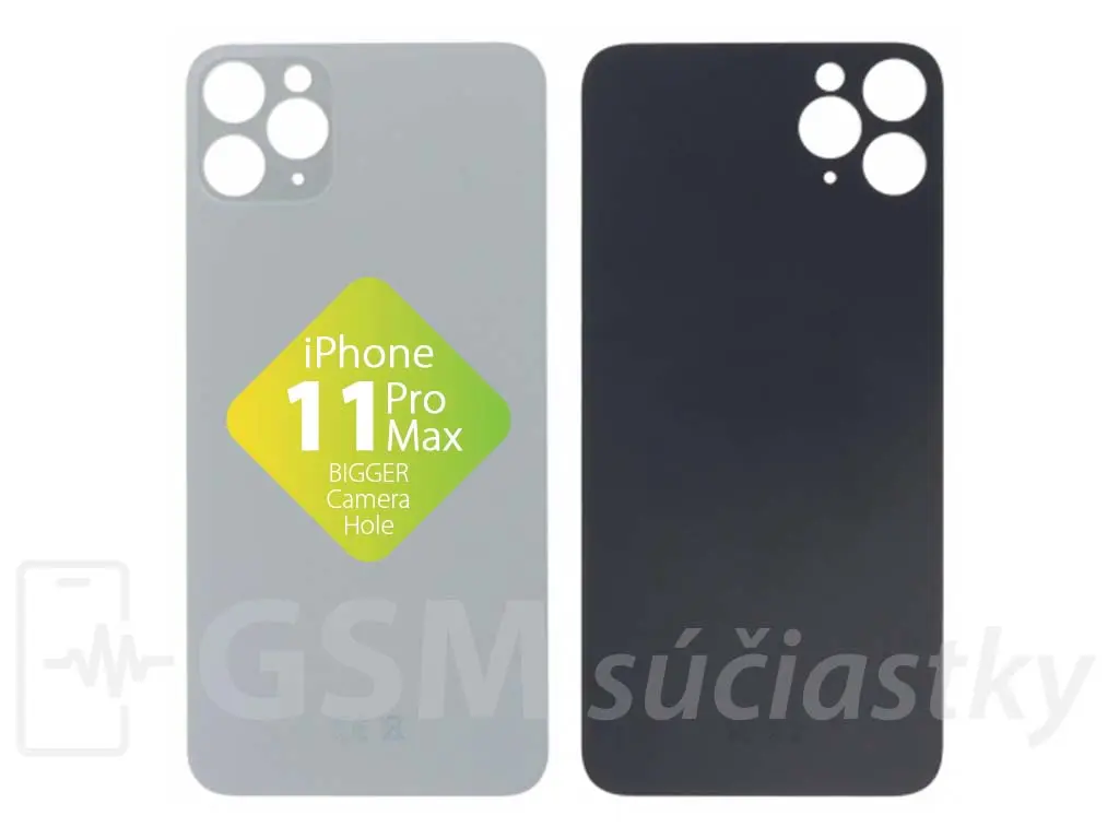 Apple iPhone 11 Pro Max Zadní sklo krytu stříbrné
