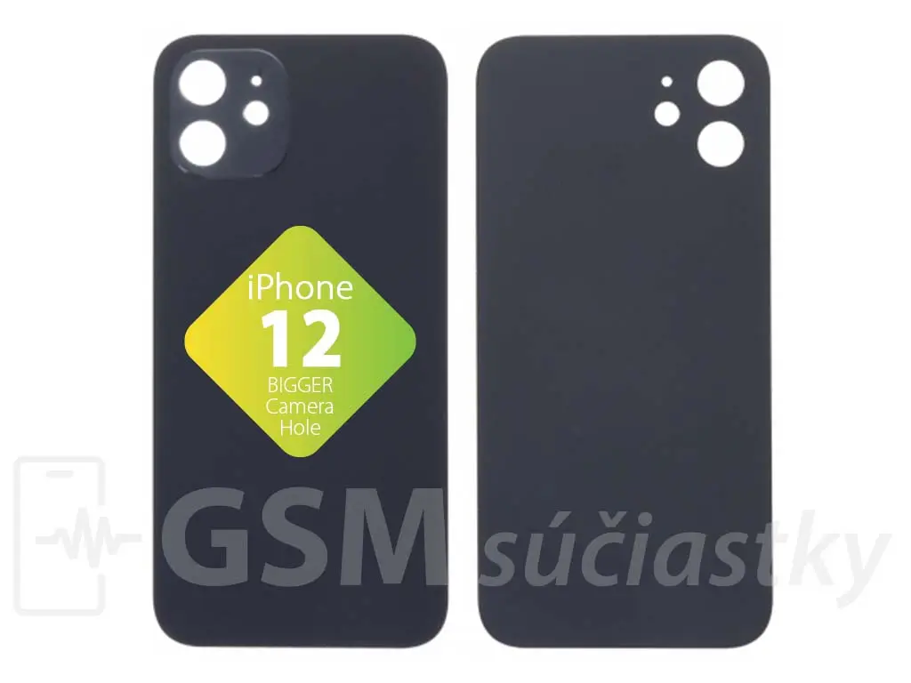 Apple iPhone 12 Zadní sklo housingu Černé