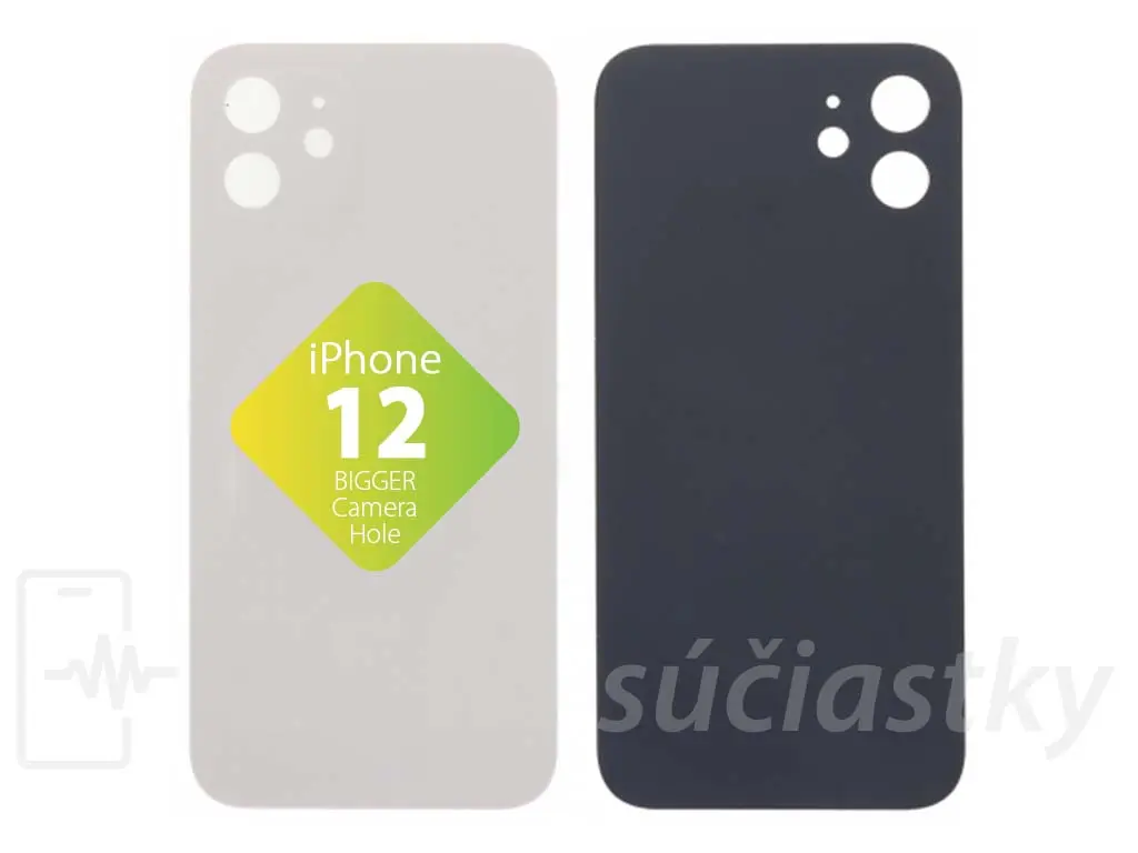Apple iPhone 12 Zadní sklo krytu bílé