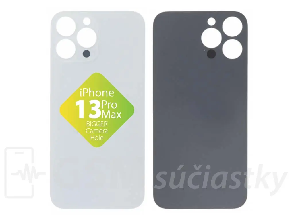 Apple iPhone 13 Pro Max Zadní sklo krytu stříbrné