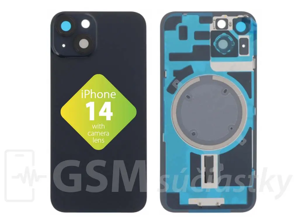 Apple iPhone 14 Zadní sklo housingu Midnight