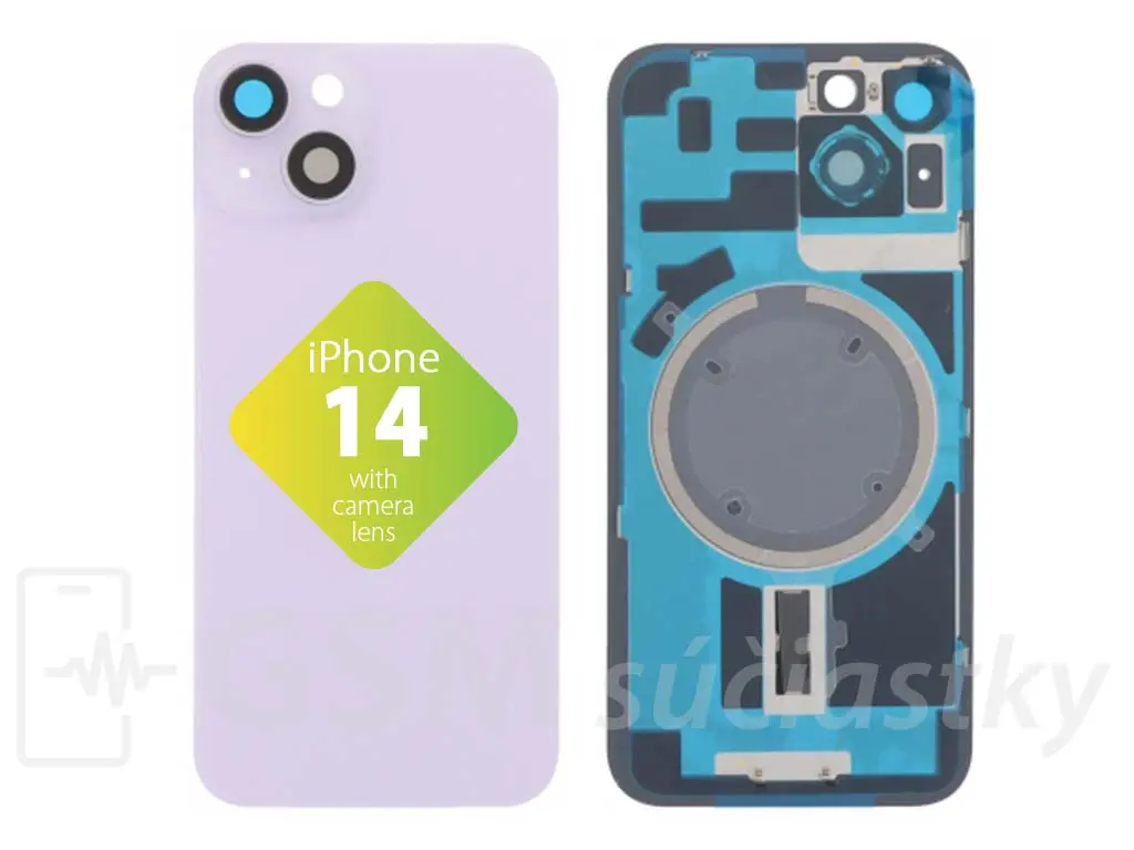 Apple iPhone 14 Zadní sklo housingu Fialové