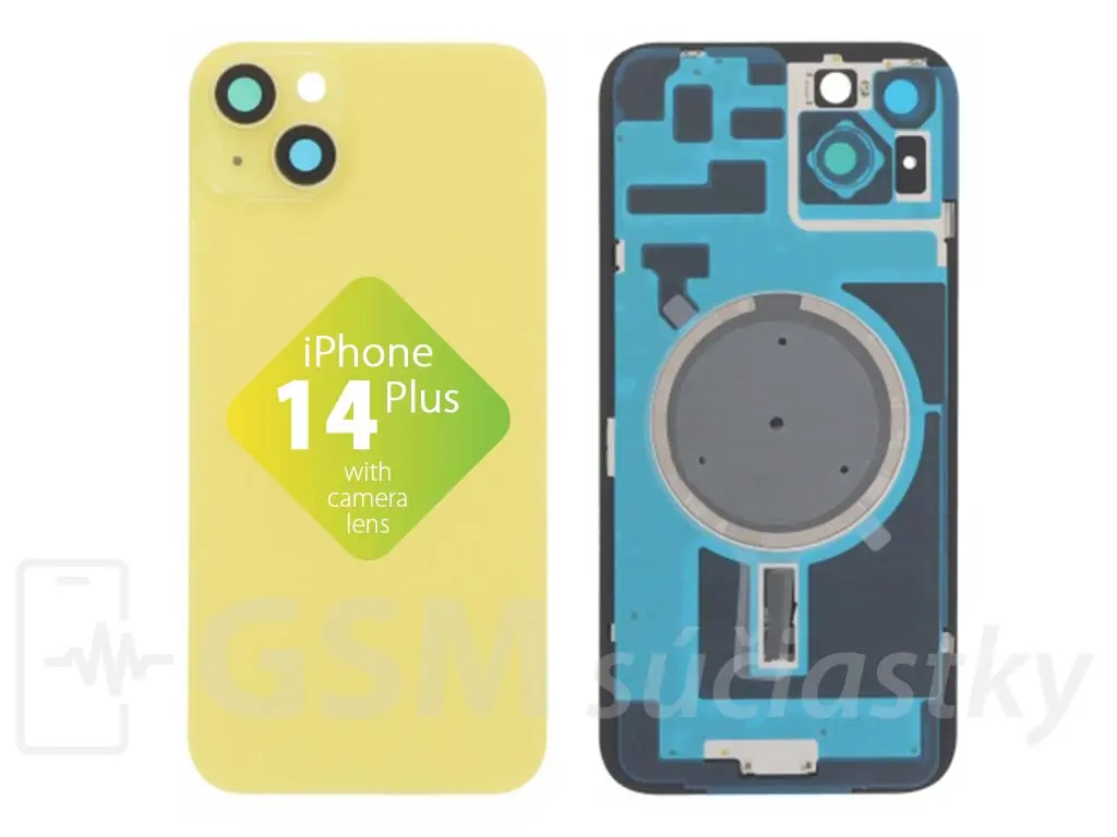 Apple iPhone 14 Plus Zadní sklo housingu Žluté