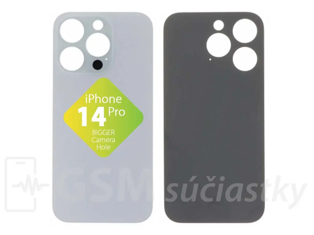 Apple iPhone 14 Pro Zadní sklo krytu stříbrné