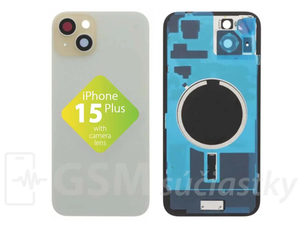 Apple iPhone 15 Plus Zadní sklo housingu Žluté