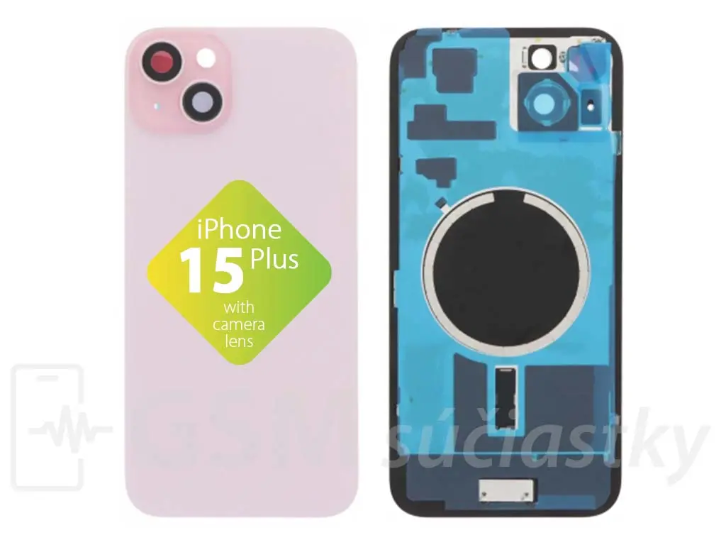 Apple iPhone 15 Plus Zadní sklo housingu Růžové