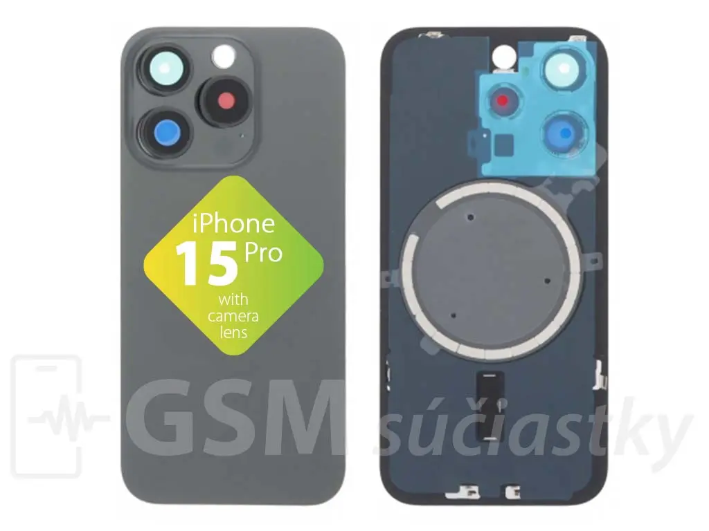 Apple iPhone 15 Pro Zadní sklo housingu Black Titanium