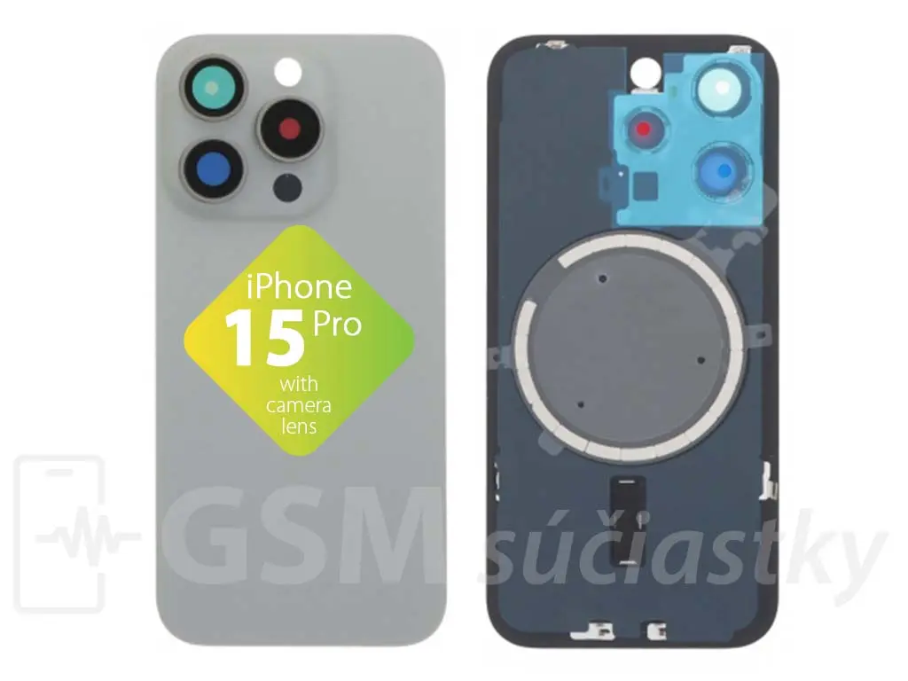 Apple iPhone 15 Pro Zadní sklo krytu White Titanium