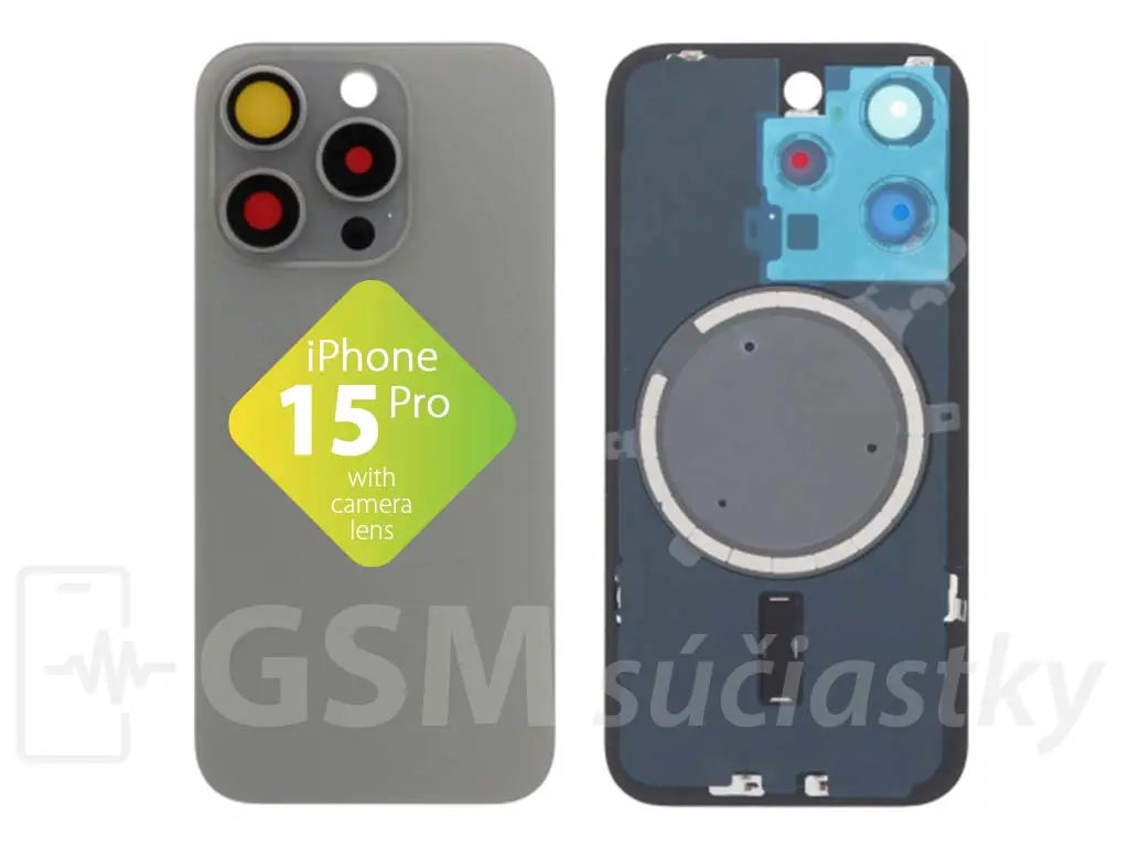 Apple iPhone 15 Pro Zadní sklo krytu Natural Titanium
