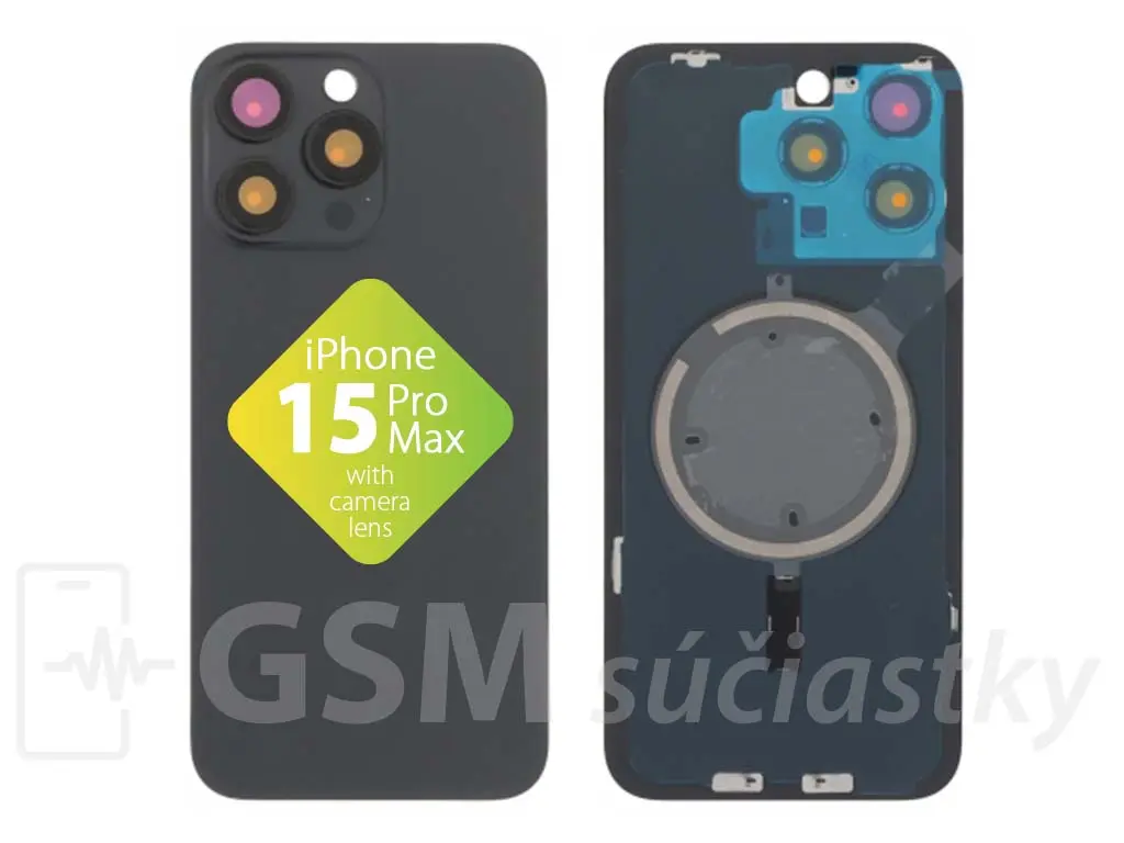 Apple iPhone 15 Pro Max Zadní sklo housingu Black Titanium