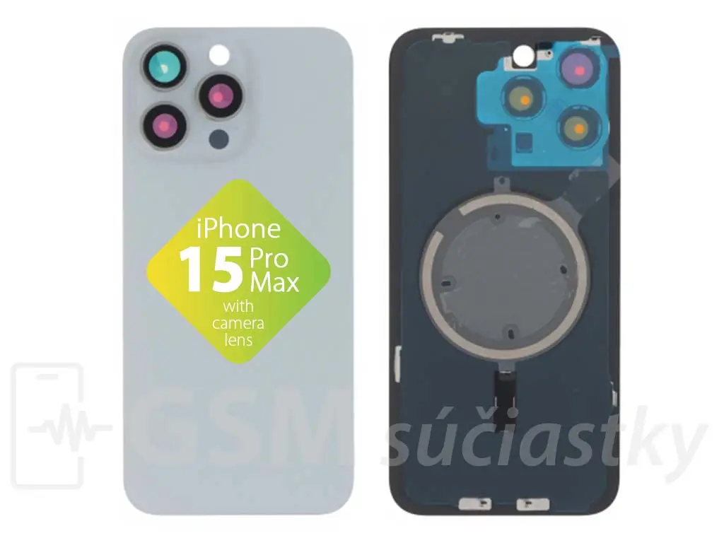 Apple iPhone 15 Pro Max Zadní sklo krytu White Titanium