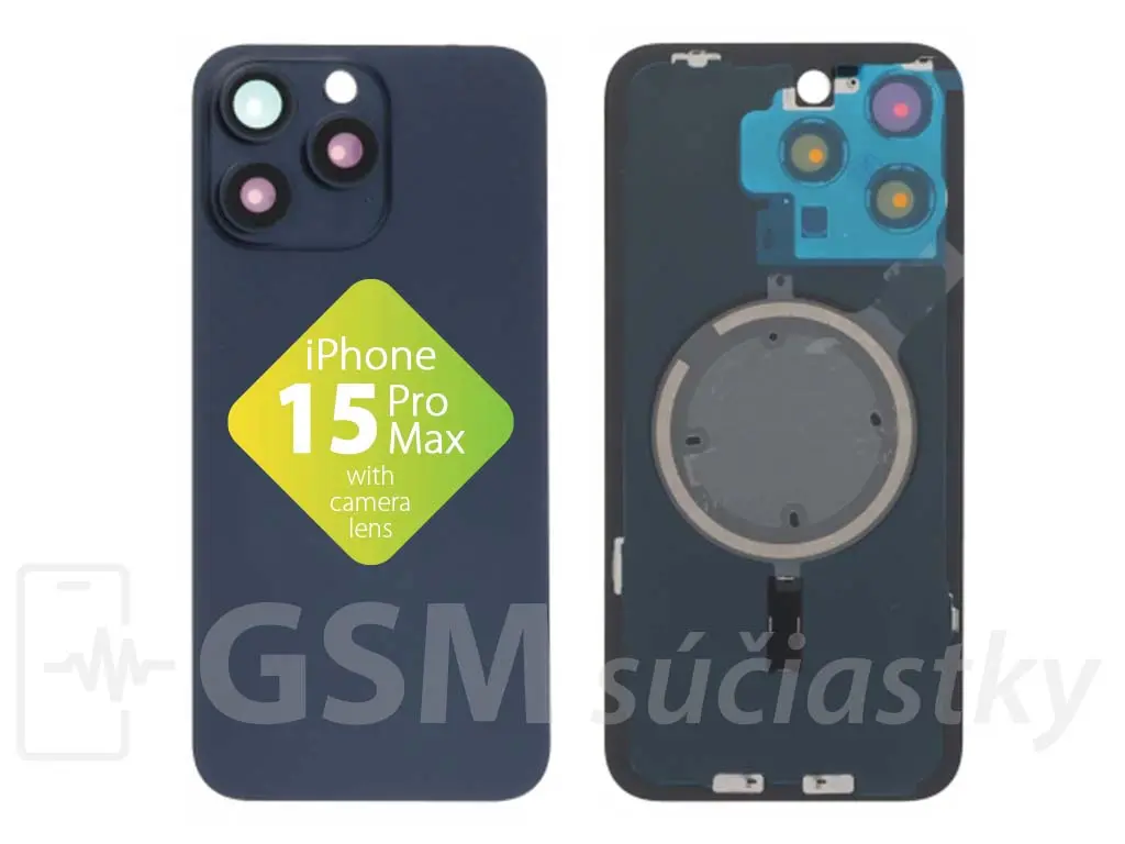 Apple iPhone 15 Pro Max Zadní sklo housingu Blue Titanium