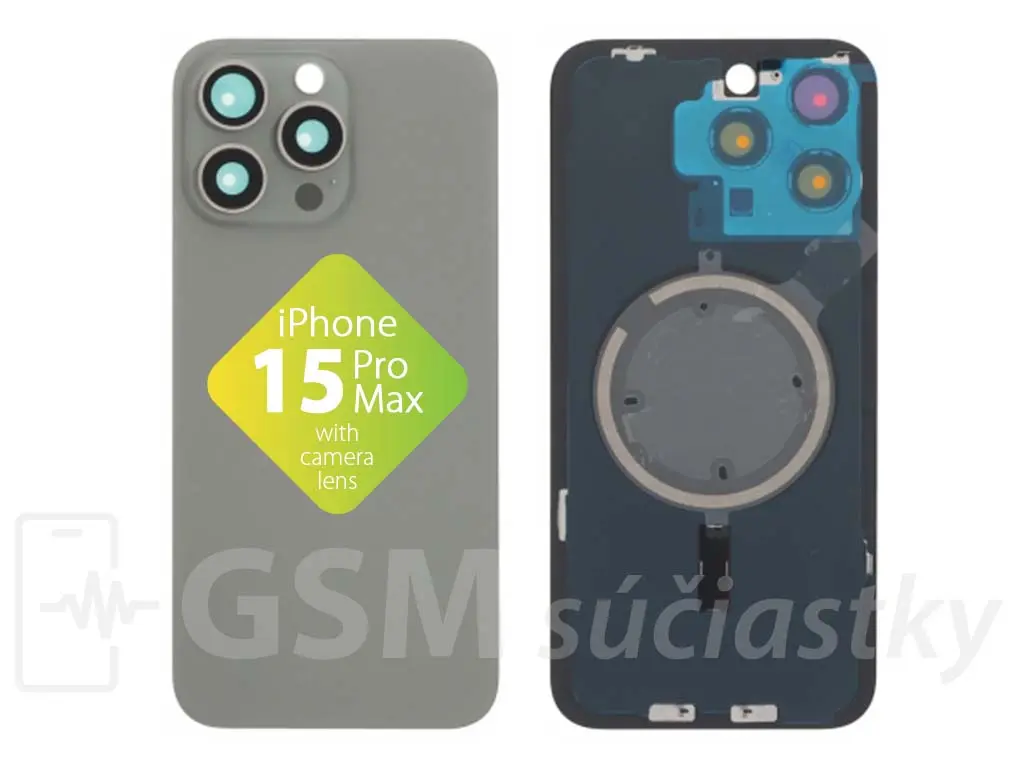 Apple iPhone 15 Pro Max Zadní sklo krytu Natural Titanium