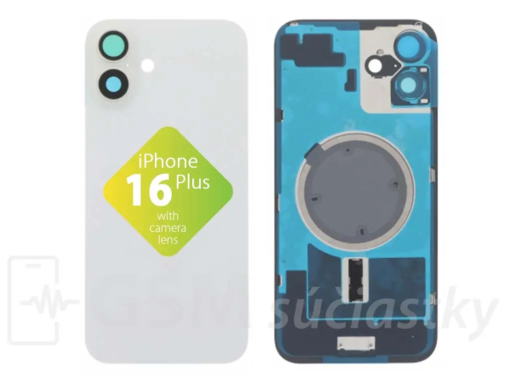 Apple iPhone 16 Plus Zadní sklo krytu bílé