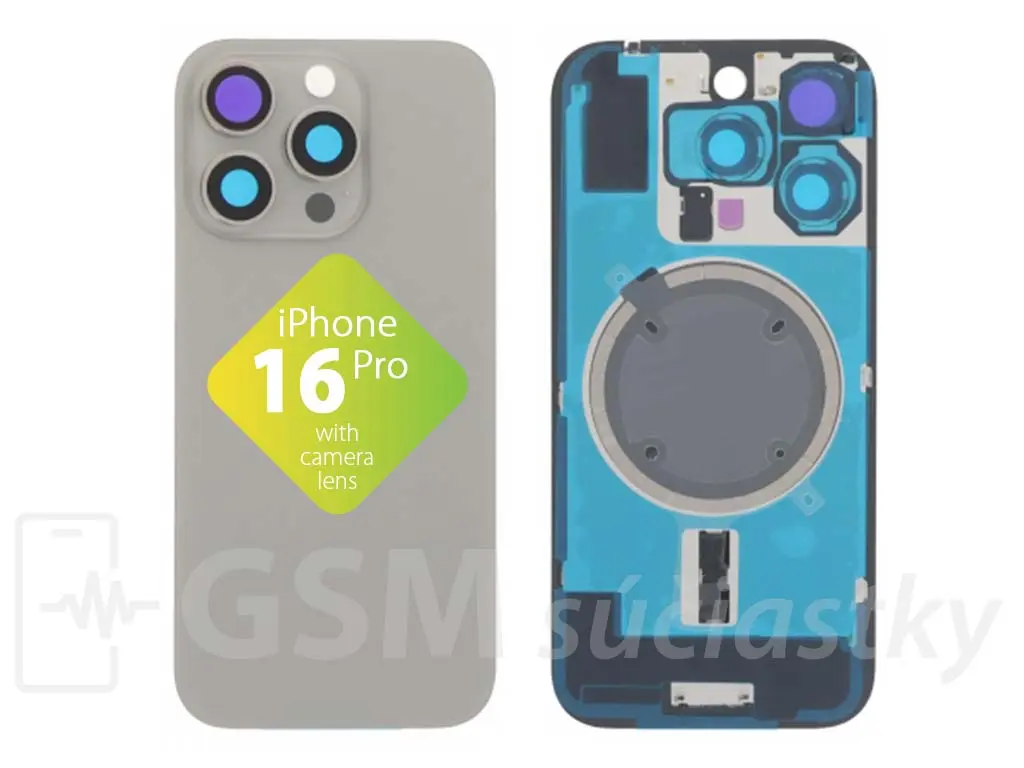 Apple iPhone 16 Pro Zadní sklo krytu Natural Titanium