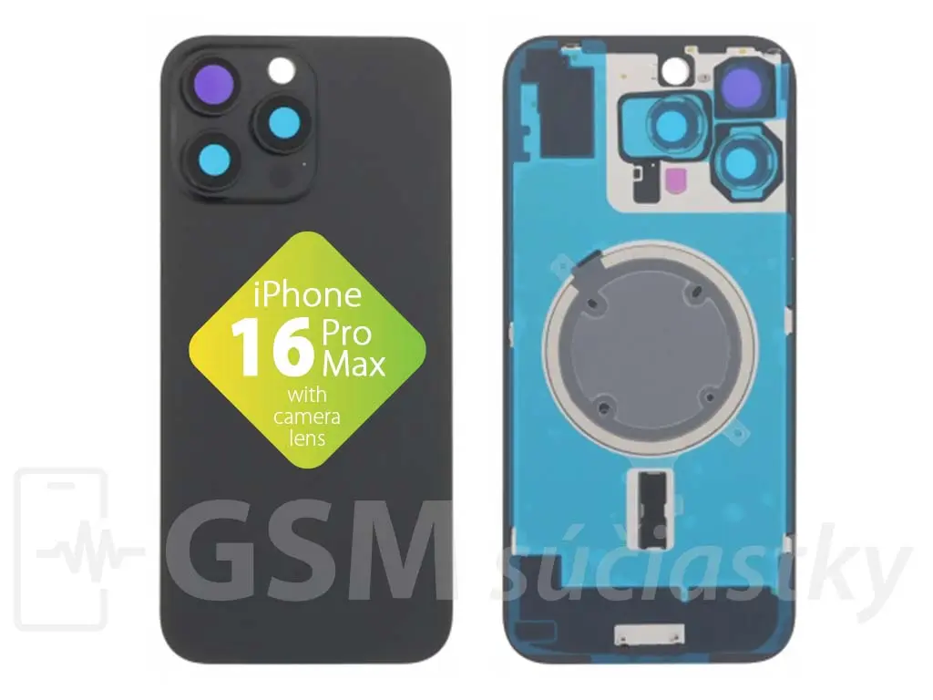 Apple iPhone 16 Pro Max Zadní sklo housingu Black Titanium