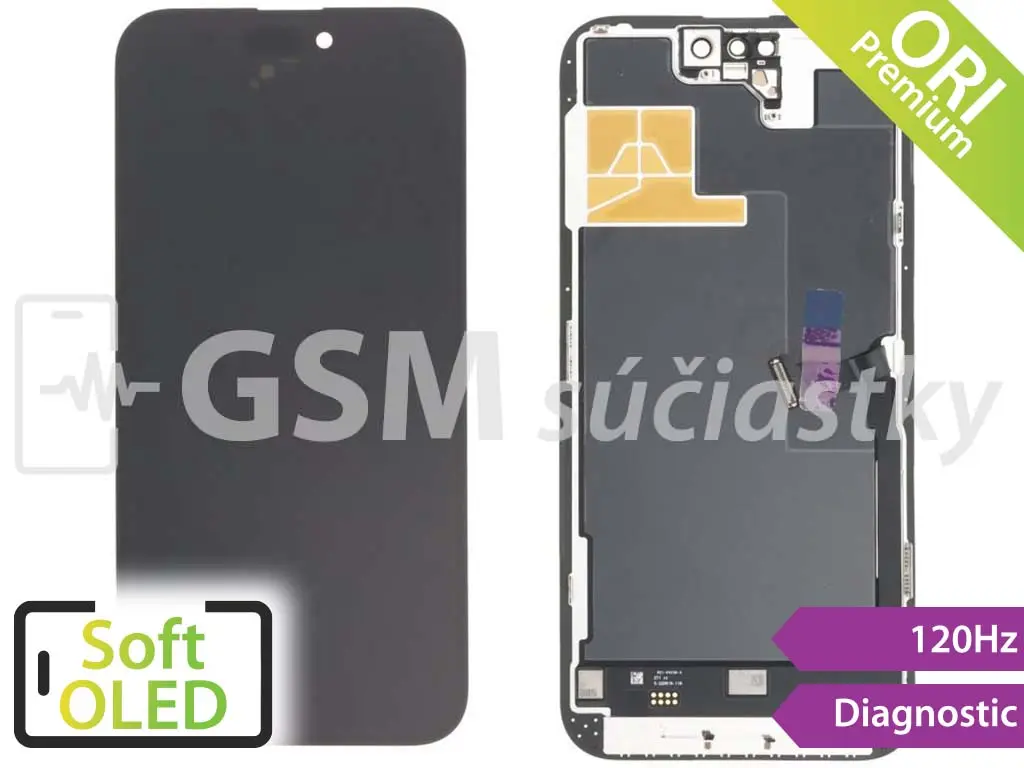 iPhone 14 Pro Max LCD displej + dotykové sklo zobrazující se jako Originál
