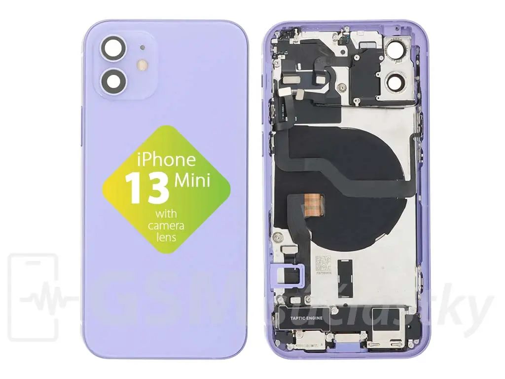 iPhone 12 zadní housing s drobnými díly fialový