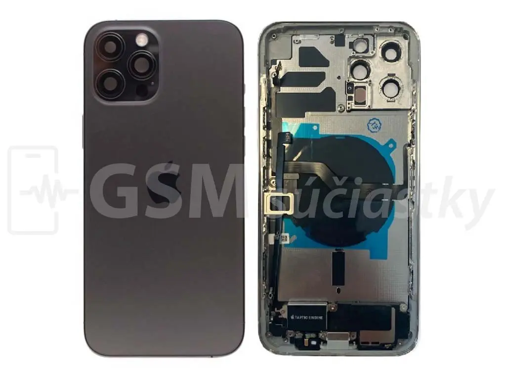iPhone 12 Pro Max Zadní housing s malými díly Černý