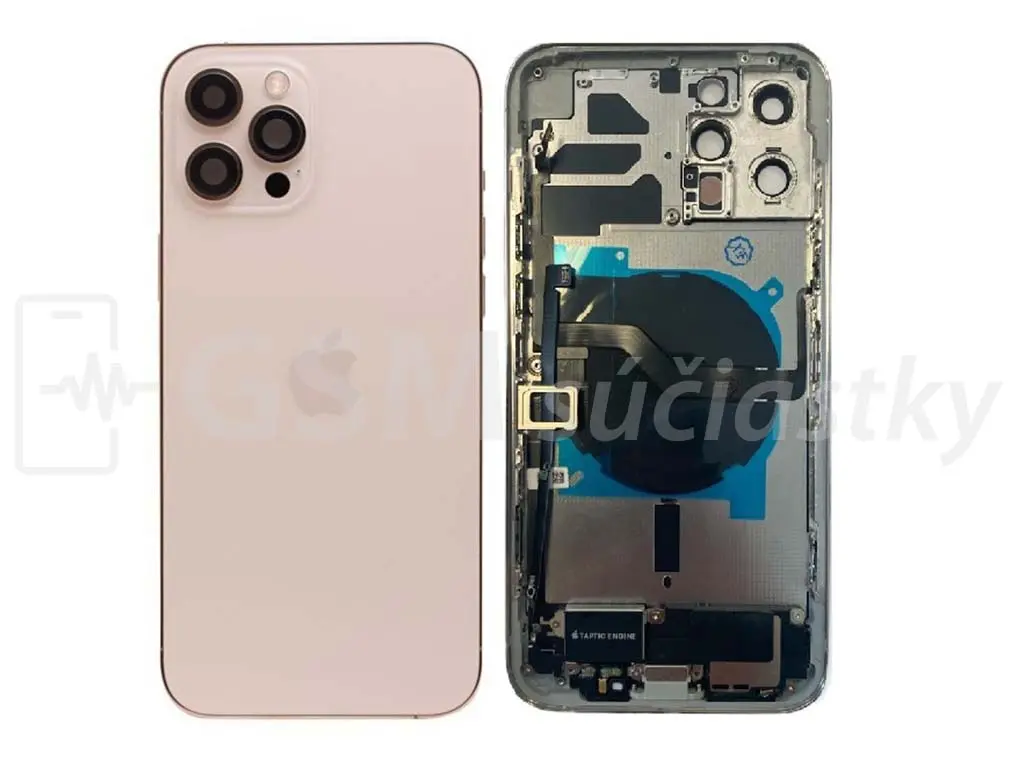 iPhone 12 Pro Max Zadní Housing s malými díly Zlatý