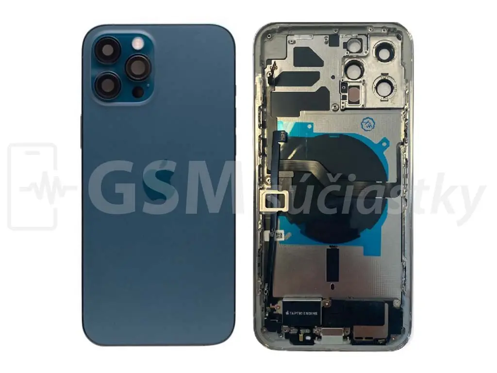 iPhone 12 Pro Max Zadní Housing s malými díly Modrý