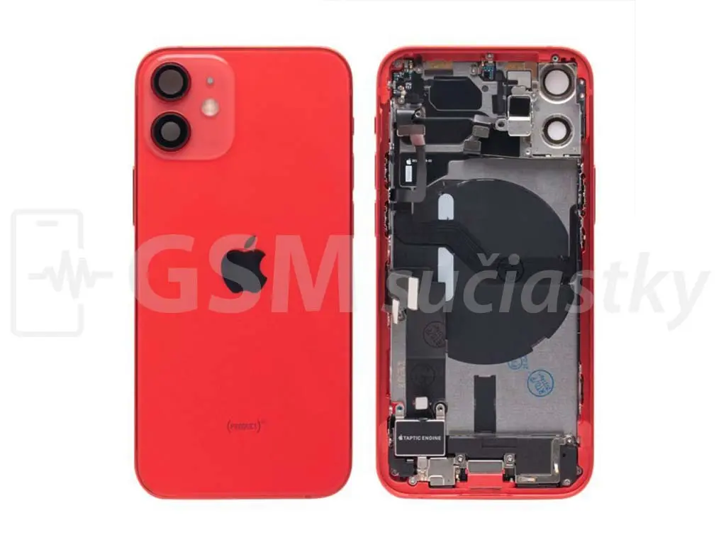 iPhone 12 mini Zadní Housing s malými díly Červený