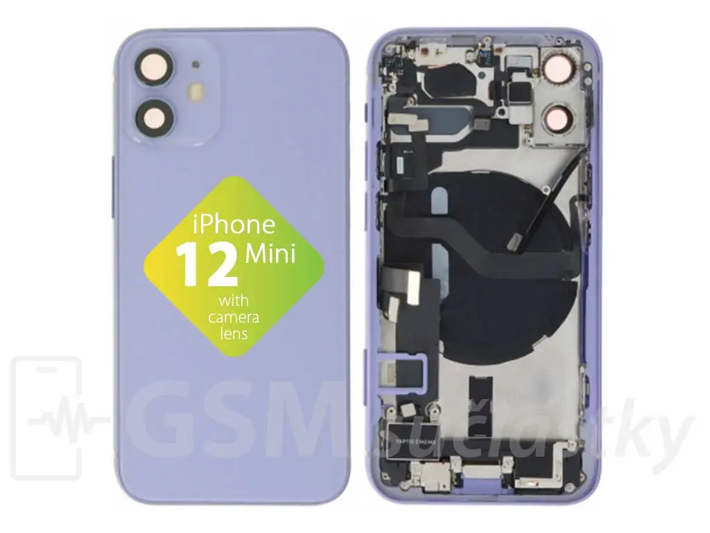 iPhone 12 mini Zadní housing s malými díly fialový
