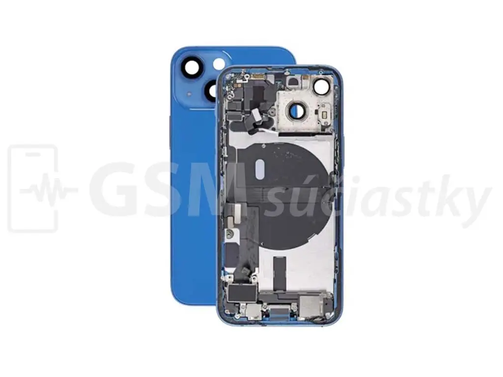 iPhone 13 mini Zadní housing s malými díly modrý