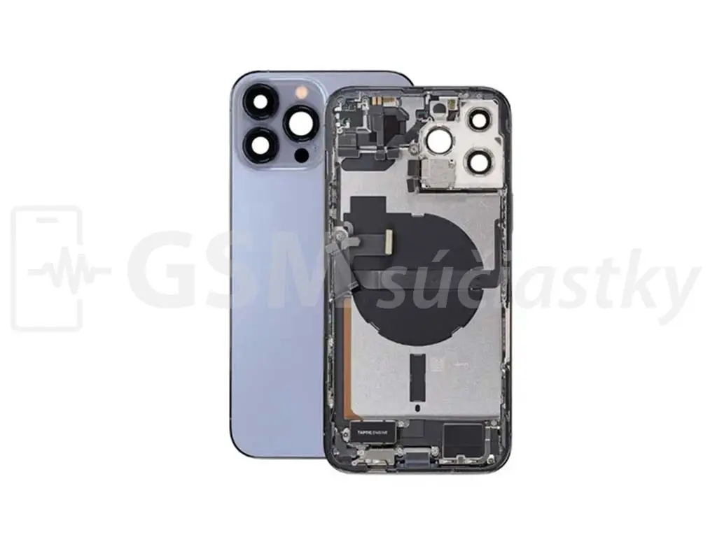iPhone 13 Pro Max Zadní Housing s malými díly modrý