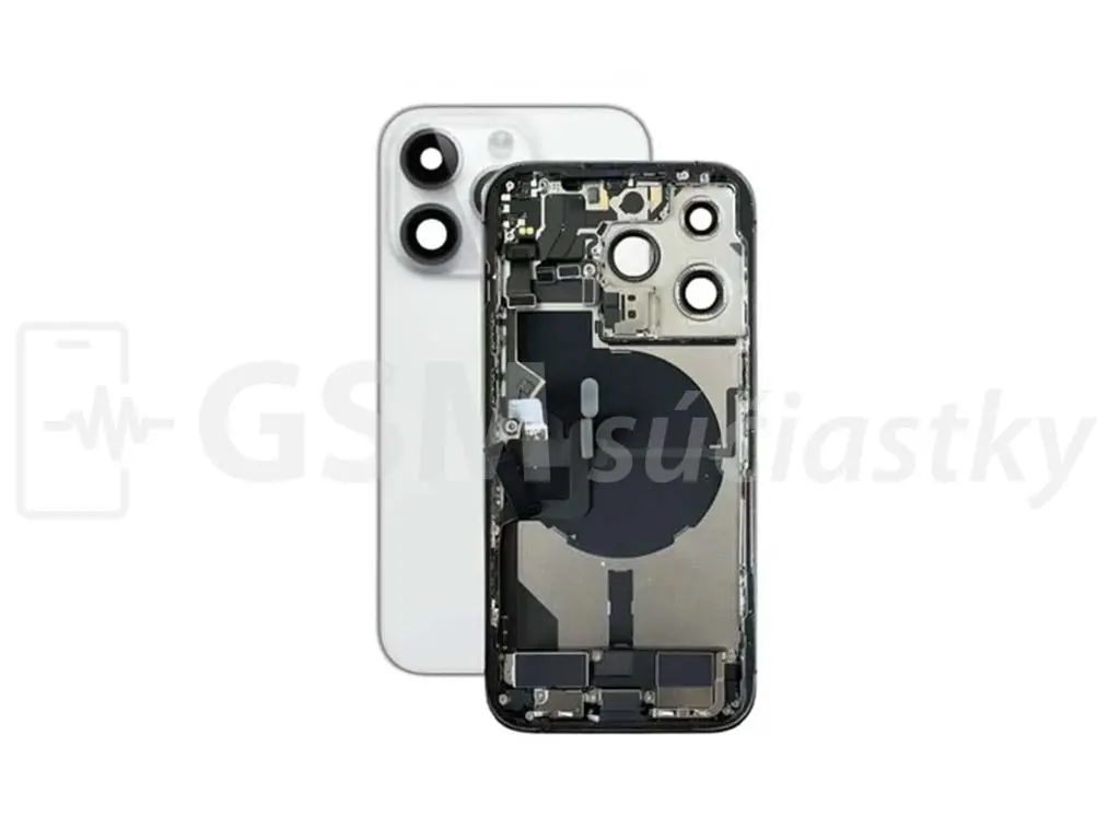 iPhone 14 Pro Zadní housing s malými díly Bílý